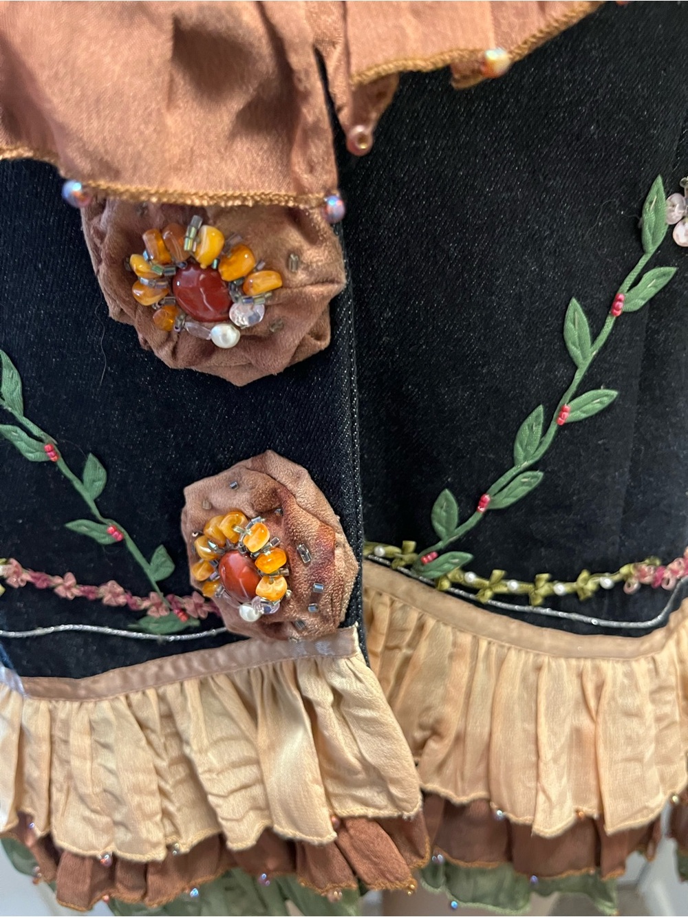 Mary Frances Embellished and Embroidered Denim Jacket Featuring Whimsical Floral - Picture 7 of 16